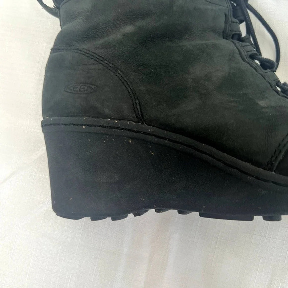 Keen Akita Wedge Boots Black Women's Size 10 - Picture 6 of 14